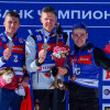 26.03.2026. Чемпионат России 2026 по биатлону, Уват: призёры мужского суперпасьюта Карим Халили (серебро), Кирилл Бажин (золото), Алескей Вагин (бронза). ©СБР