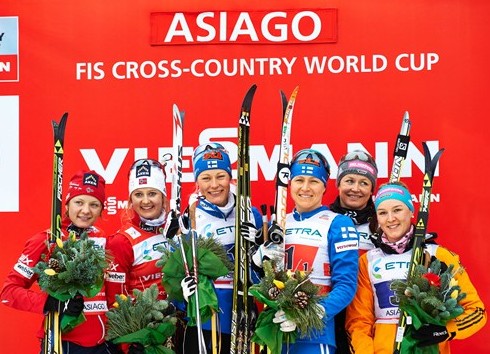 22-12-2013, Азиаго: призёры женского командного спринта