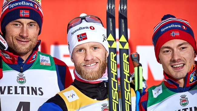 призёры мини тура норвежки норвежцы Нортуг, Сундбю и Крог