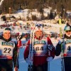 07–12–2013, призёры 15 км мужской классической гонки на этапе КМ 2013/2014 в Лиллехаммере: слева-направо Тонсет (NOR) - 3-ий, Голберг (NOR) - 1-ый, Полторанин (KAZ) - 2-ой