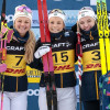 05.12.2025. Кубок мира 2025/2026 по лыжным гонкам, II этап, Тронхейм (NOR): призёры женского спринта шведки Эмма Рибом (серебро), Йоханна Хагстрём (золото) и Линн Сван (бронза)