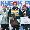 11.12.2025. Лыжные гонки. Кубок России 2025/2026, III этап, Чусовой: призёры мужской гонки на 15 км классическим стилем Илья Семиков (серебро), Сергей Ардашев (золото), Алексей Червоткин (бронза). ©ФЛГР