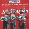 28–12–2013, Тур де Ски, призёры пролога на 4.5 км: слева-направо - Девон Кершоу, Алекс Харви (оба Канада) и Крис Йесперсен (Норвегия)