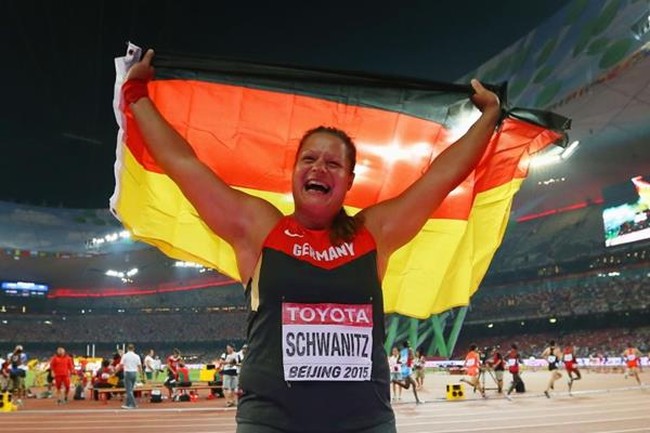 22-08-2015. Пекин: Чемпионка мира в толкании ядра немка Кристина Шваниц