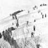 1936 год, Гармиш-Партенкирхен, IV зимние Олимпийские Игры, лыжные гонки: вид одного из участков трассы во время проведения соревнований в гонке на 18 км