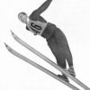1936 год, Гармиш-Партенкирхен, IV зимние Олимпийские Игры, прыжки на лыжах с трамплина: Stanislaw Marusarz (Польша) во время выполнения своего прыжка (5-ое место)