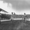Лондон 1908, лёгкая атлетика: финиш финального забега на 200 м (победитель - канадец Robert Kerr)
