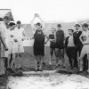 Лондон 1908: лёгкая атлетика, прыжки в длину с места. Бронзовый призёр Мартин Джозеф Шеридан (Martin Joseph Sheridan) готовится к выполнению прыжка