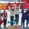 Турин 2006: призёры женского командного спринта сборные Канады (Сара Реннер, Бекки Скотт) - серебро, Швеции (Анна Дальберг, Лина Андерссон) - золото и Финляндии (Айно-Кайса Сааринен, Вирпи Куйтунен) - бронза