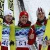 Ванкувер 2010, прыжки на лыжах с трамплина, нормальный (средний) трамплин: призёры поляк Адам Малыш (серебро), швейцарец Симон Амман (золото) и австриец Грегор Шлиренцауэр (бронза)