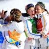15.02.2014. Сочи 2014, лыжные гонки: Олимпийские чемпионки в женской эстафете 4х5 км сборная Швеции
